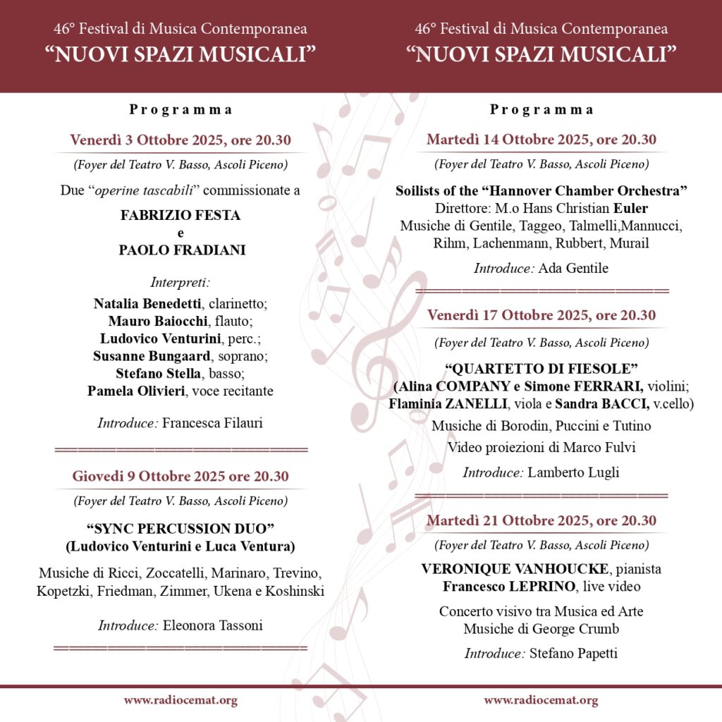 Kammerorchester Hannover Nuovi Spazi Musicali Plakat 2